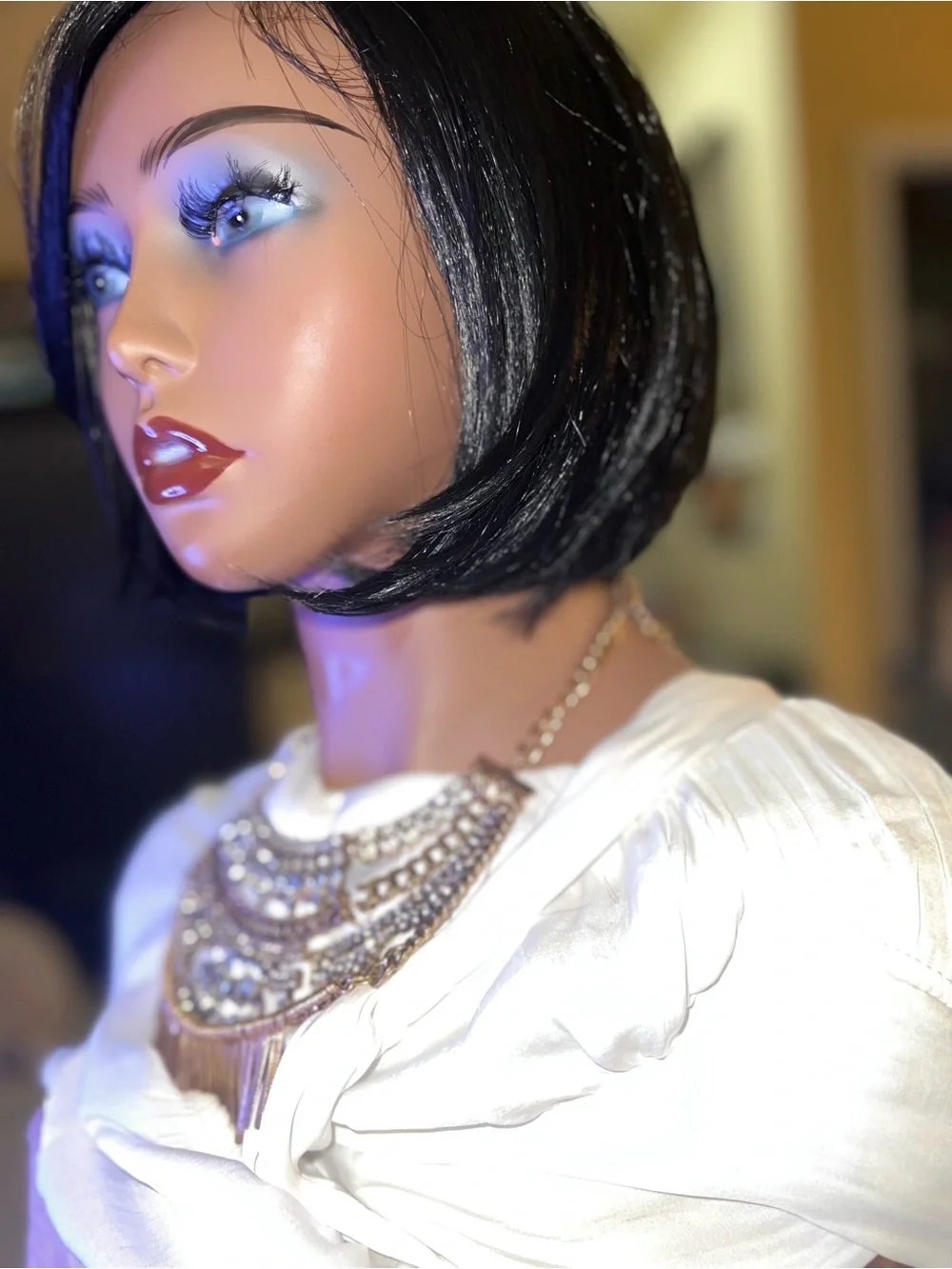 EUAL SHORT BOB WIG |MERCURY | Layered Invisible L Part Wig -BRAND NEW #1 Black